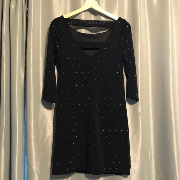 Express Black Evening Dress with Rhinestone Detail - Picture 8 of 9